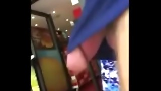 Thick dick h. out leg of cut-offs in public